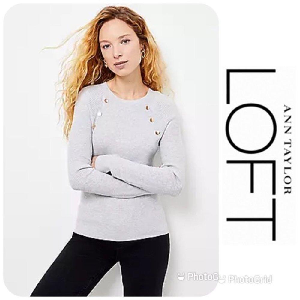 NWT LOFT Button Trim Sweater